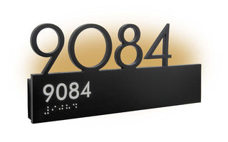 Illuminated Room and Address Signs (Raised Text and Braille)